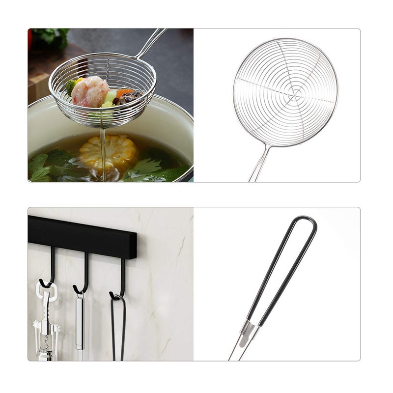 Lyty 3pcs Small Round Hot Pot Strainer - Stainless Steel Asian Shabu Shabu Spider Skimmer Spoon Set, Mesh Slotted Scoops Soup Ladle - Image 3